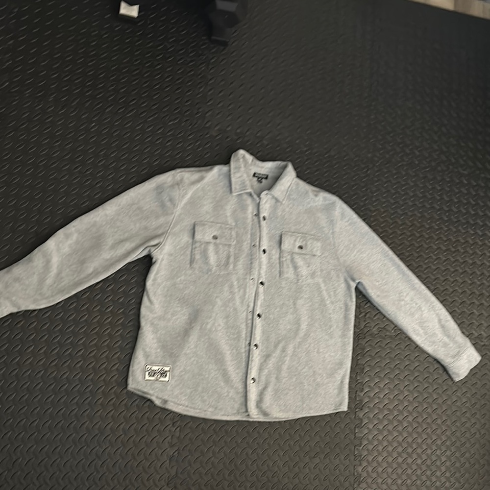 True Religion Gray Button-Up Shirt